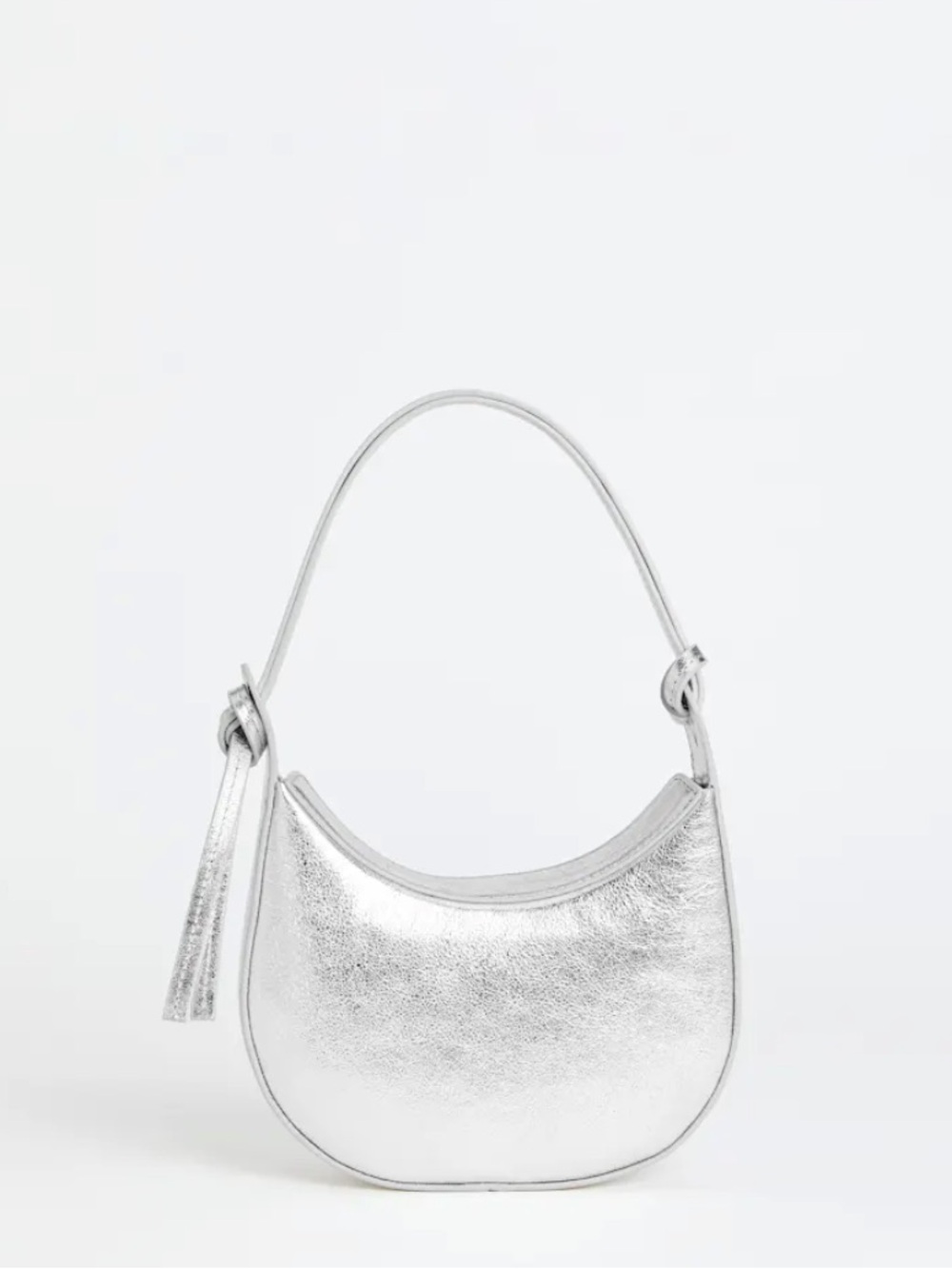 REFORMATION Mini Rosetta Shoulder Bag, Tumbled Silver